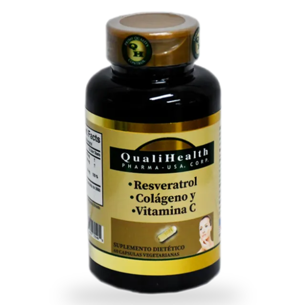 Qualihealth Suplemento Resveratrol Colageno Vitamina C 60 Capsulas