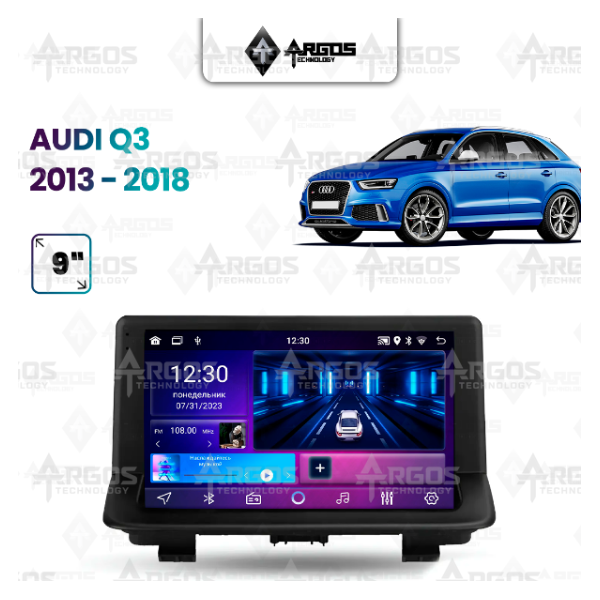 Argos technology Marco Adaptador Frame I Kit Moldura 9 Audi Q3 2013 A 2018 Mmi Radio 2 Entradas Sd Card