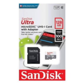 Cartão Micro SD Sandisk Ultra 128GB 100MB/s